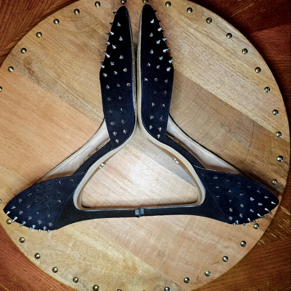 EUC!!! | Sam Edelman | Black | Suede | Gold | Spike | Hazel | Pumps | Size 8 - Picture 4 of 8